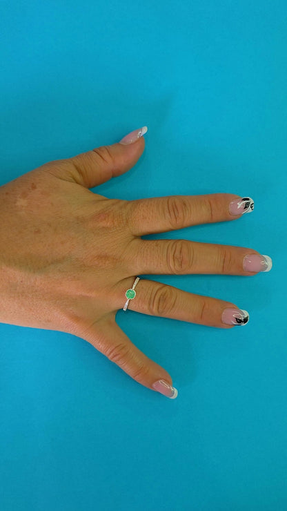 Anillo plata ley 925 con esmeralda certificada