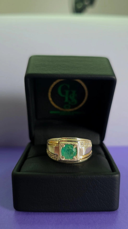 Anillo plata ley 925 con esmeralda certificada