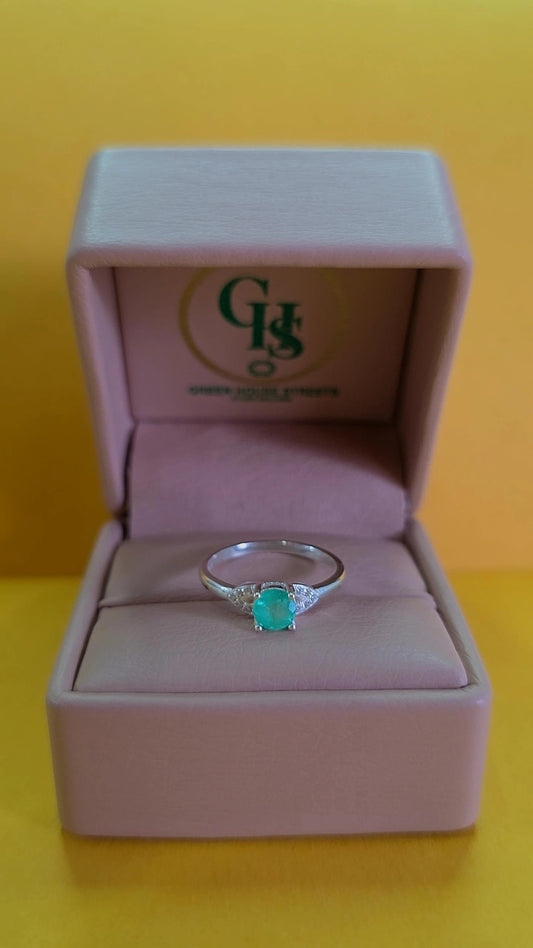 Anillo en plata 925 con esmeralda certificada