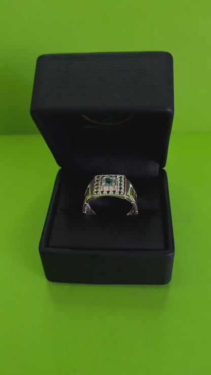 Anillo plata ley 925 con esmeralda certificada