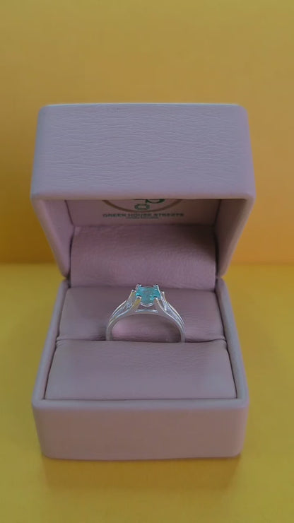 Anillo plata ley 925 con esmeralda certificada