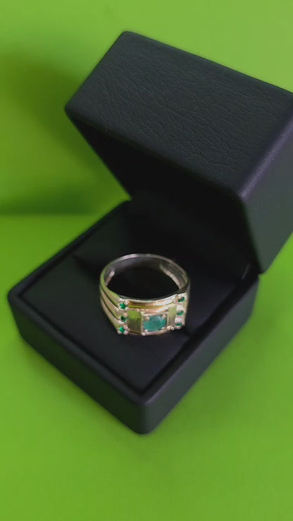 Anillo plata ley 925 con esmeralda certificada