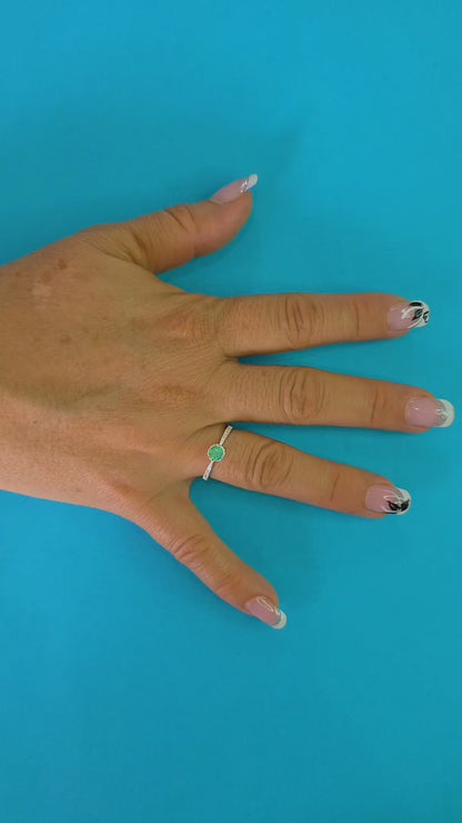 Anillo plata ley 925 con esmeralda certificada