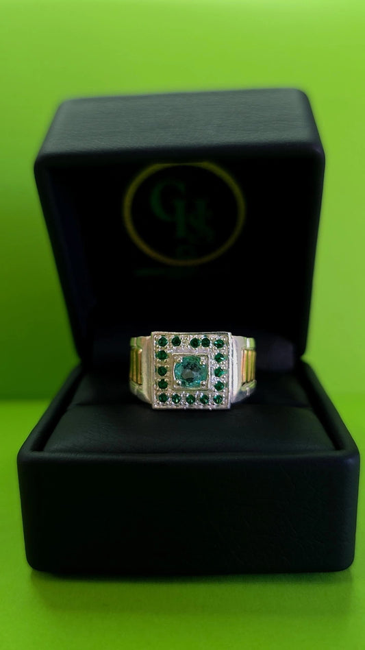 Anillo plata ley 925 con esmeralda certificada