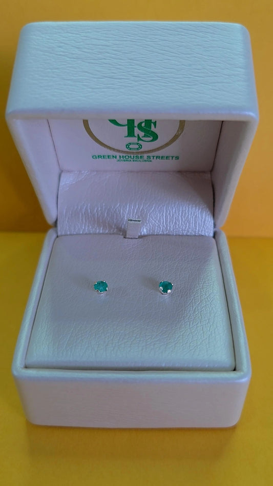 Topos en plata ley 925 con esmeralda certificada